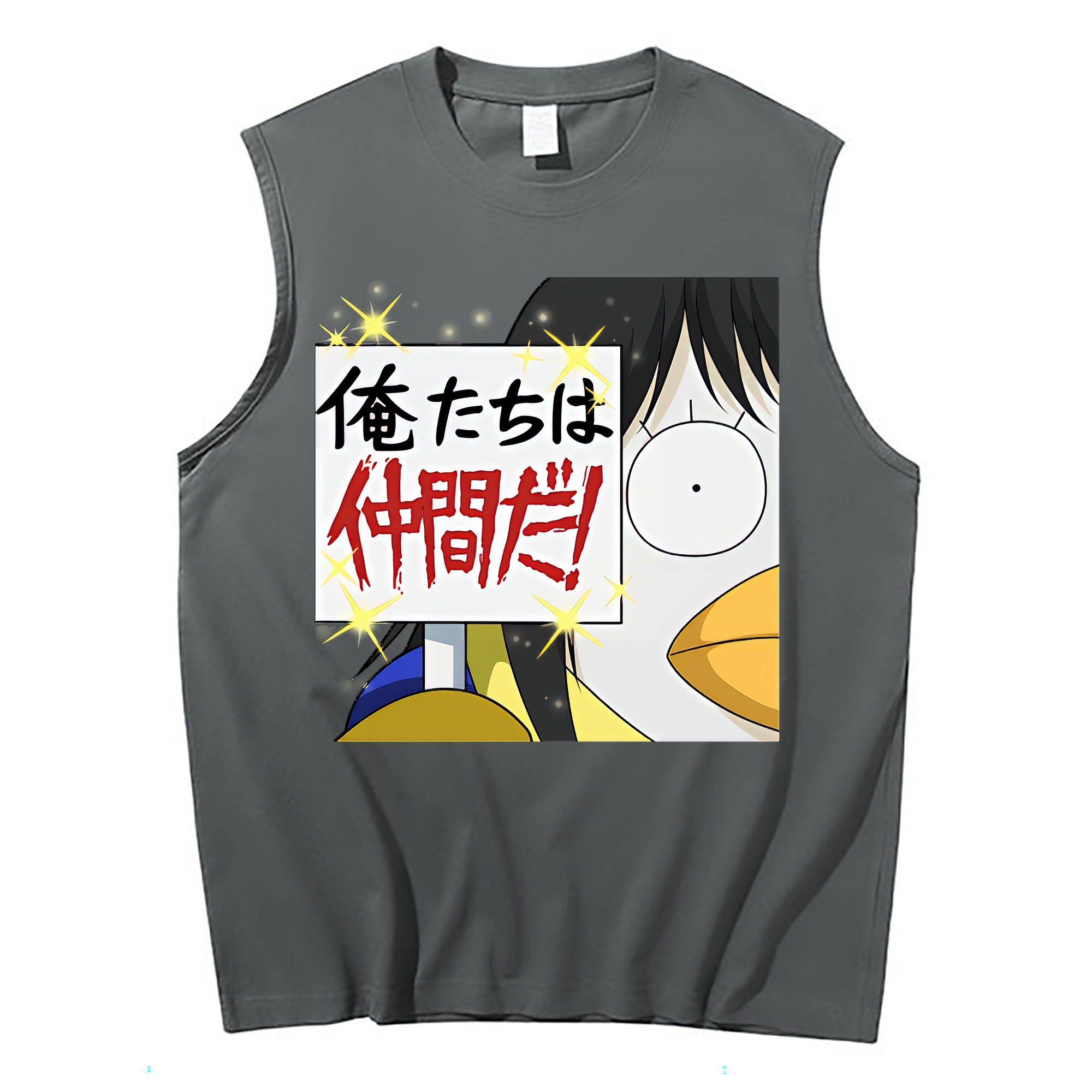 （画像用） ぎんたま 坂田銀時（さかたぎんとき） 神楽 志村新八（しむら しんぱち） GINTAMA Sakata Gintoki Kagura Shimura Shinpachi コットン100％タンクトップ（フロントプリント）